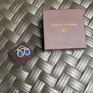 Monica Vinader blue silver drop earrings